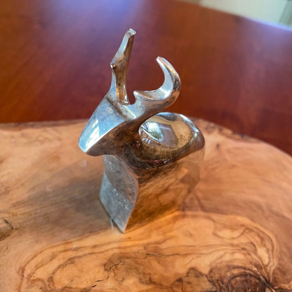 Dansk Silver Plate Reindeer Paperweight / Figurine